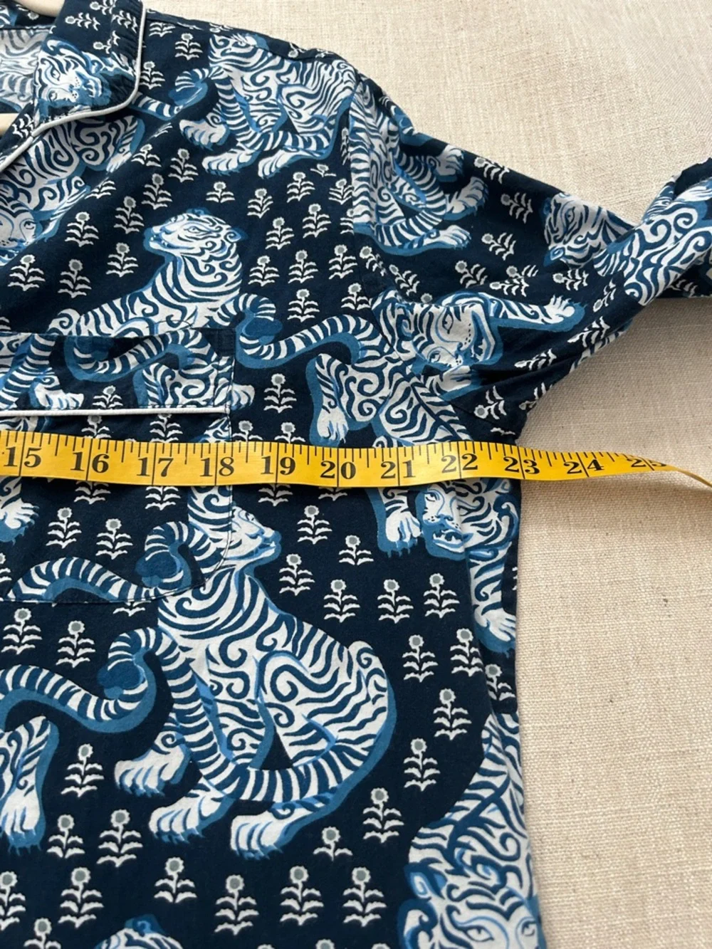 Printfresh Tiger Queen Pajama Top M Navy & White Organic Cotton - Picture 9 of 14